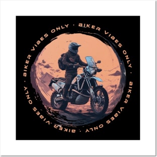 Biker vibes only motorcycle Posters and Art